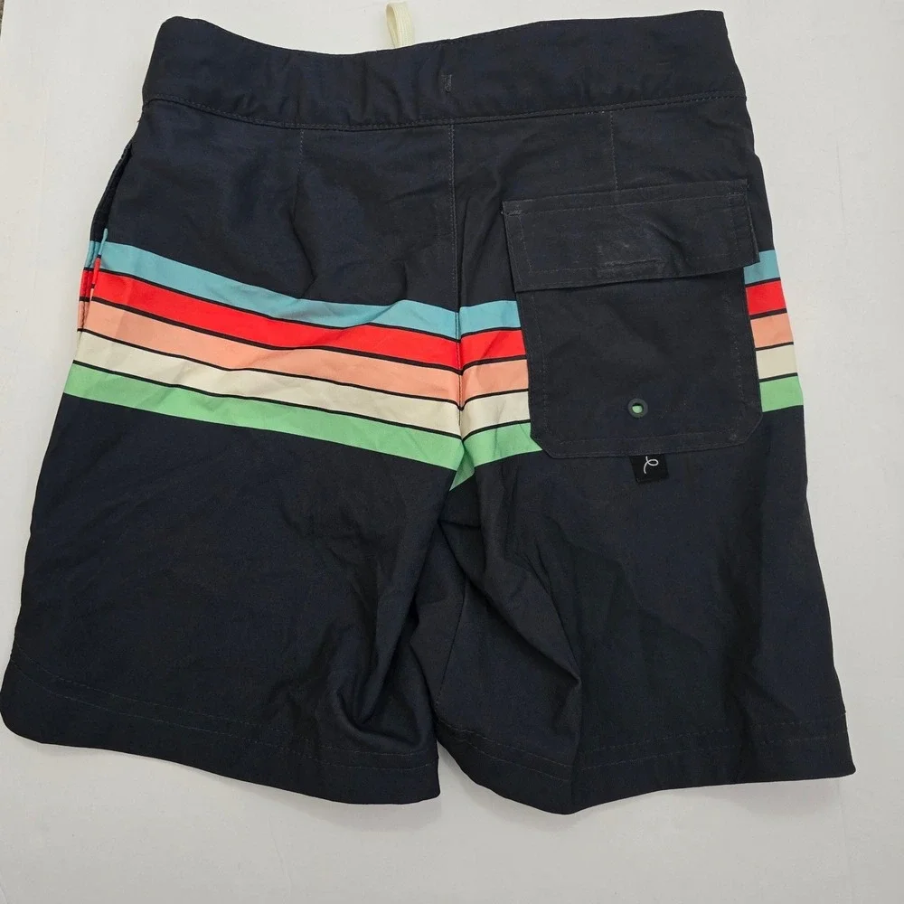 Art Class Boys Navy Blue Striped Board Shorts Swim Trunks Size 7